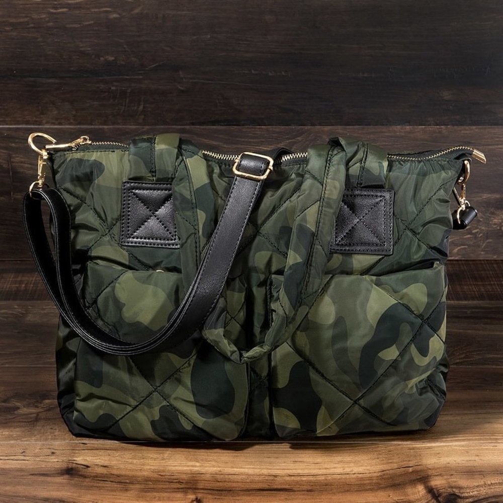 Camo Puffer Utility Tote
